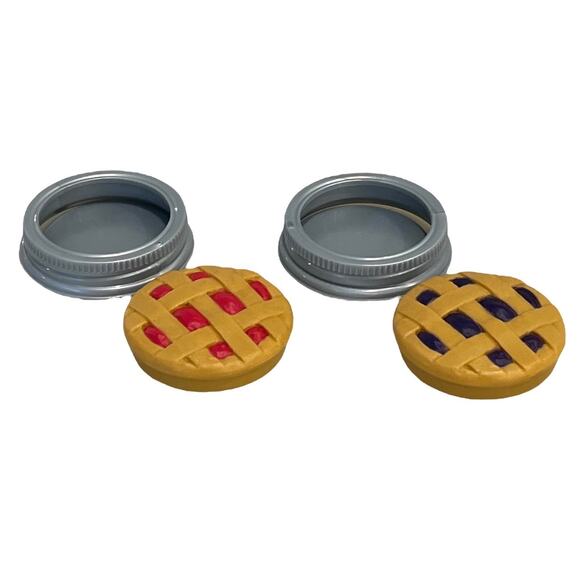 NEW American Girl PIES + JAM TIN LIDS Blueberry Cherry 6PC Food Accessory Set - Picture 7 of 8
